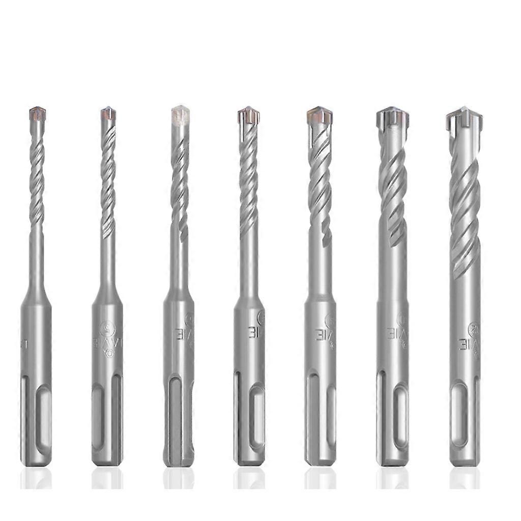 7 pezzi Resistente all'usura Round Shank Cross Drill Bit Twist Drill Power Tool