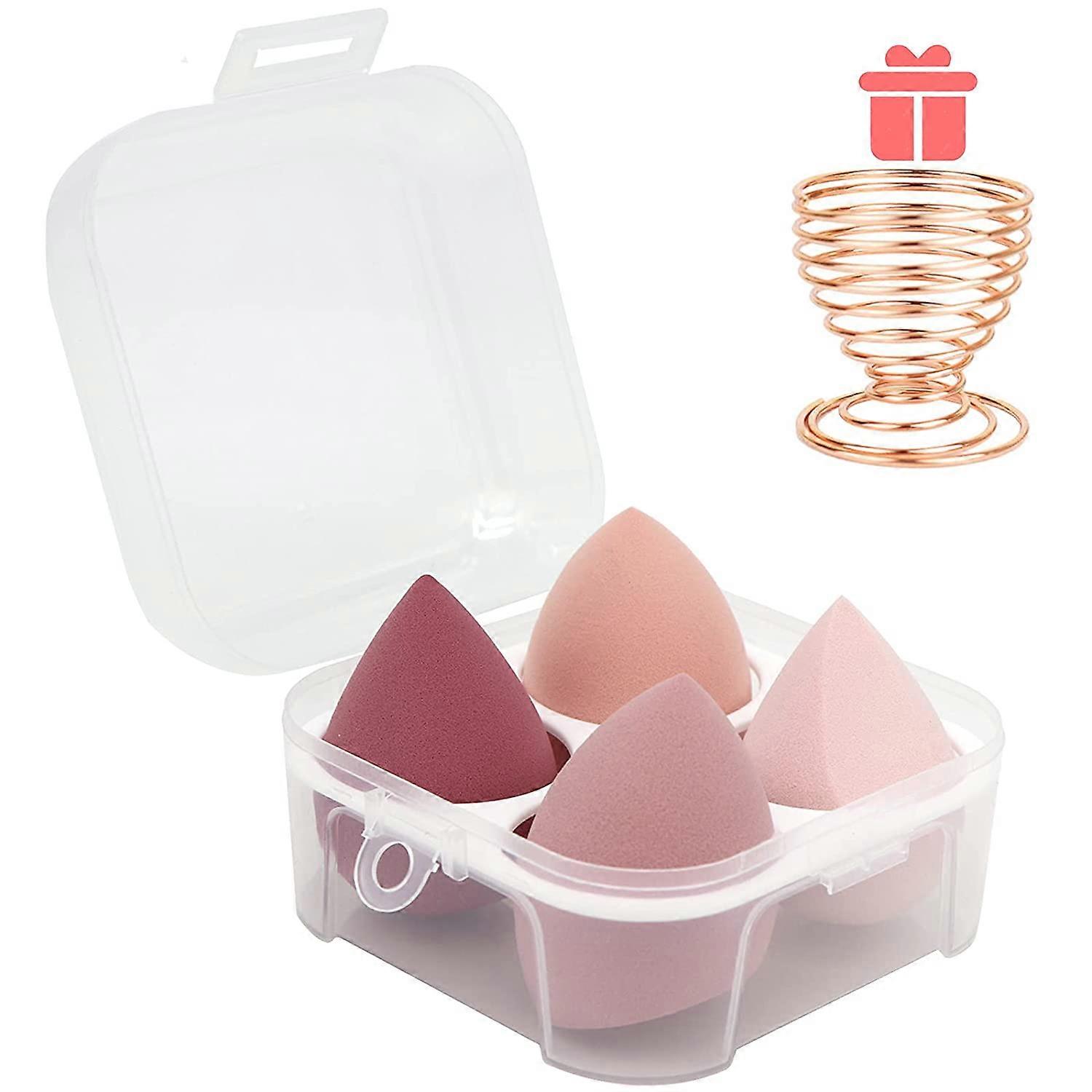 5 stuks make-up sponzen blender set - 4 stuks professionele schoonheid spons foundation mengblender met 1 sponshouder en eierkoker, onberispelijk voor room,