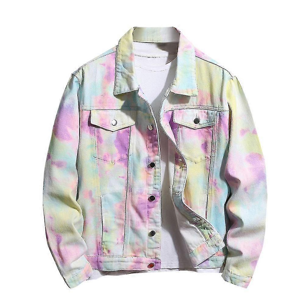 Men's Tie Dye Brushed Denim Jacket