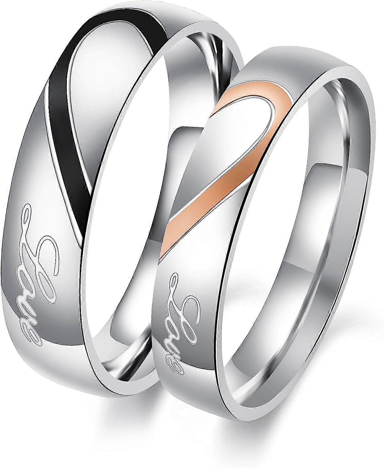 Matching commitment ring, suitable for lovers to love you forever, wedding ring set, suitable for him and her