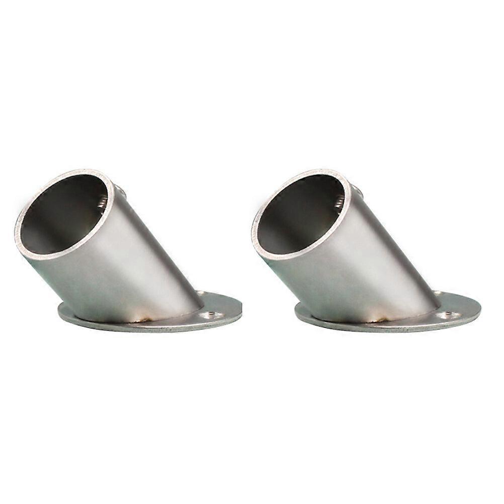2Pcs Adjustable Socket Bracket Support Holder Stainless Closet Rod Flange