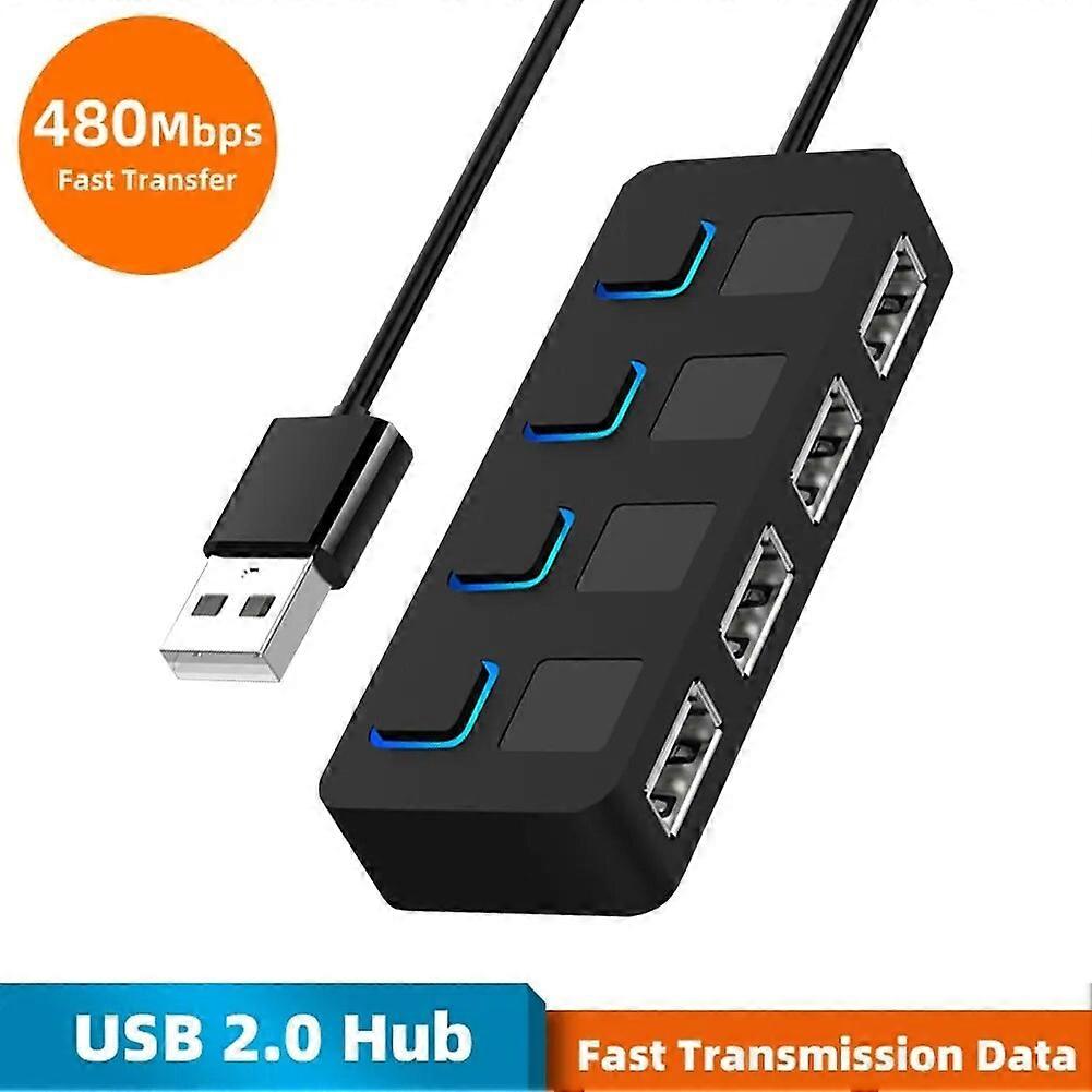 USB Hub Multi-Device Computer Laptop 4 Port High Speed USB 2.0 Hub Multi Power Adapter for Laptop Desktop Computer for win7 / 8