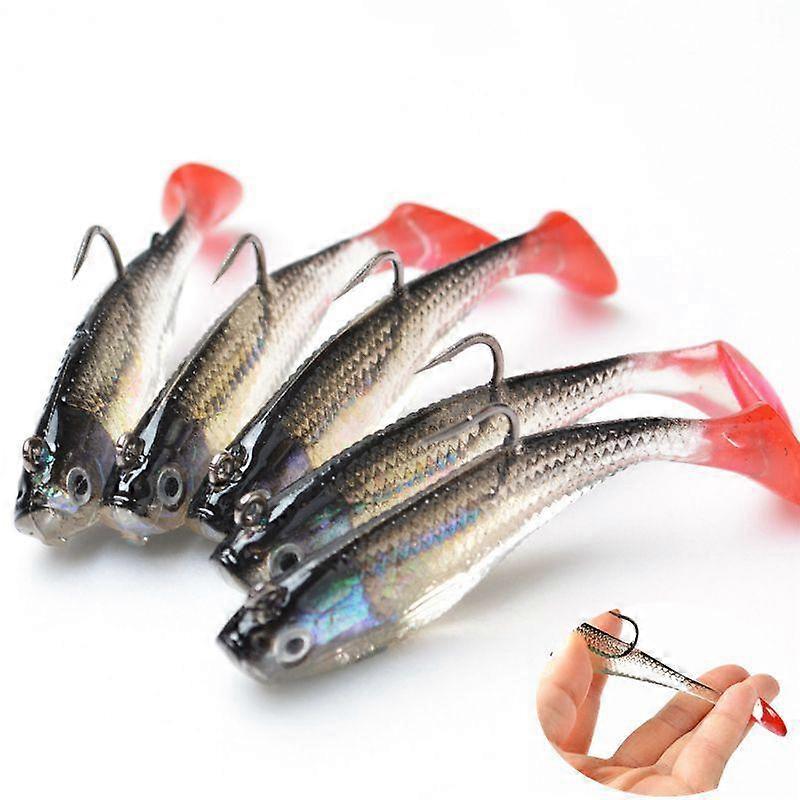 Neu Arrive Soft Fish T-tail Softköder mit Bleiköder zum Angeln - 8cm