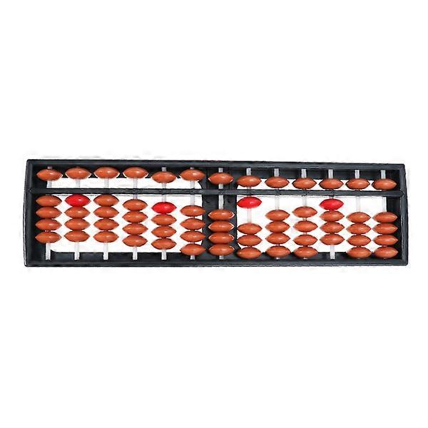 Portable 13 Rods Plastic Arithmetic Abacus Soroban Calculating Tool Educational Tools for Students Kids Brown
