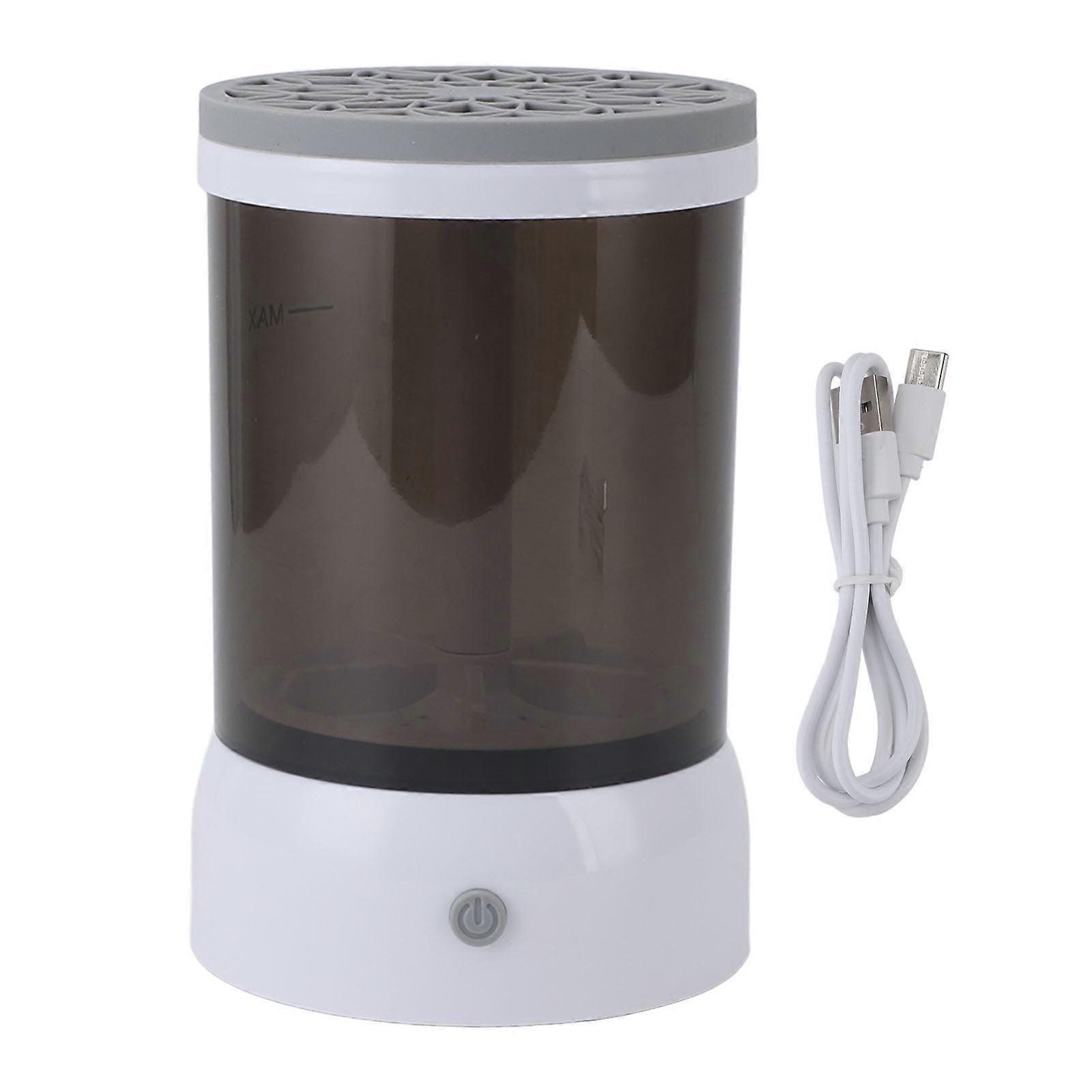 USB Makeup Brush Cleaner Machine Visible Quick Dry Automatic Portable Electric for All Sizes Makeup Brushes Gray