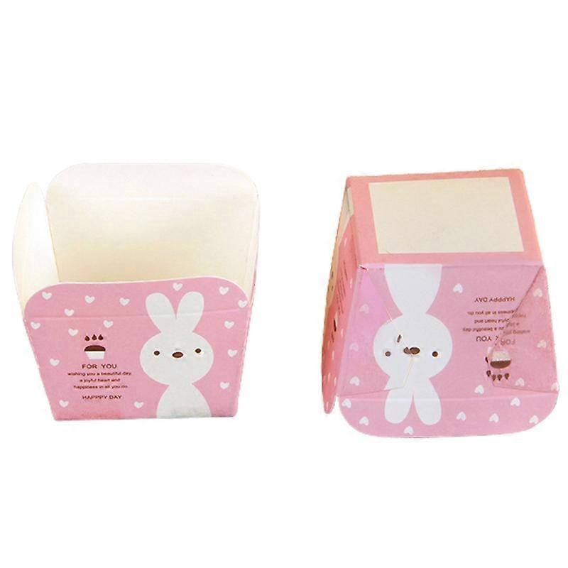 100Pcs Disposable Oven Safe Muffin Cup Square Grease-resistant Packaging Paper Various Pattern Wedding Party Cupcake Cup for Bakery Qinhai