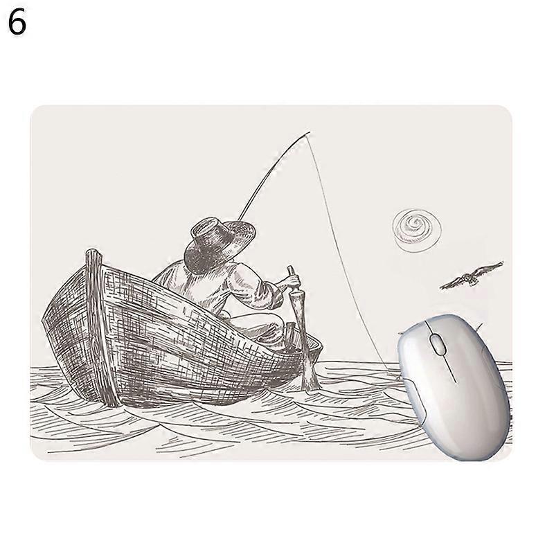 Mouse Pad Ultra-thin Non-slip White Background Cruise Ship Desk Mouse Mat Wrist Rest for Gaming