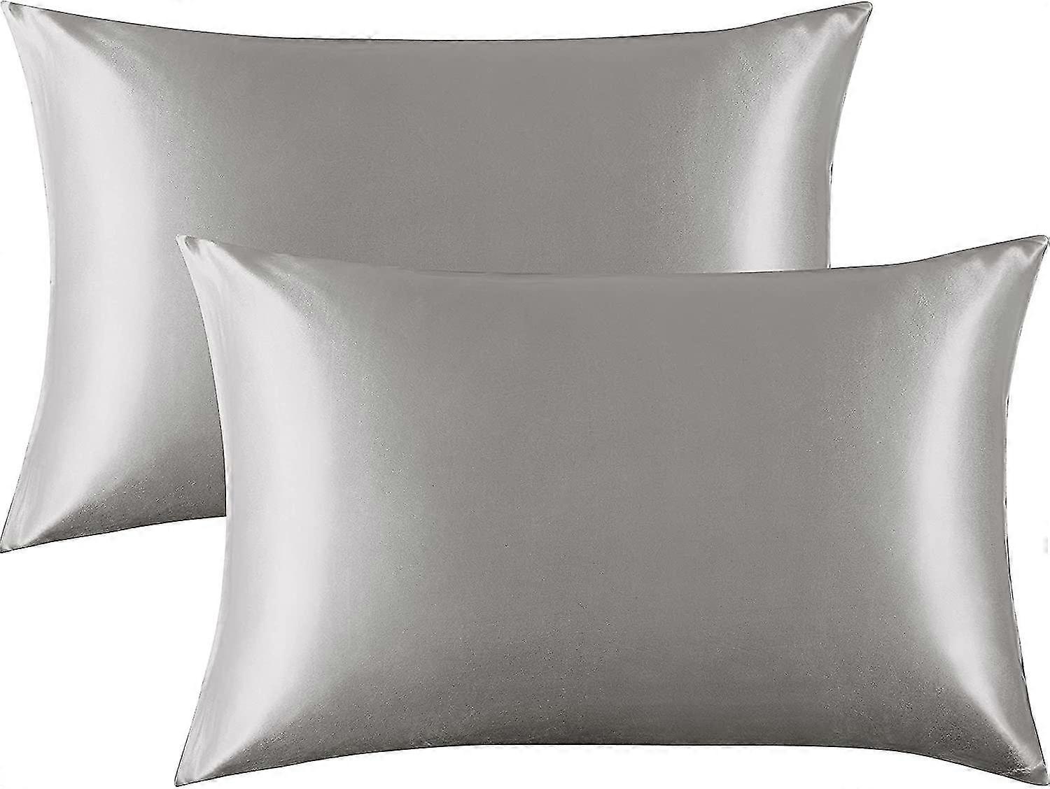 Set Di 2 Federe In Raso-50*75cm-Grigio Scuro