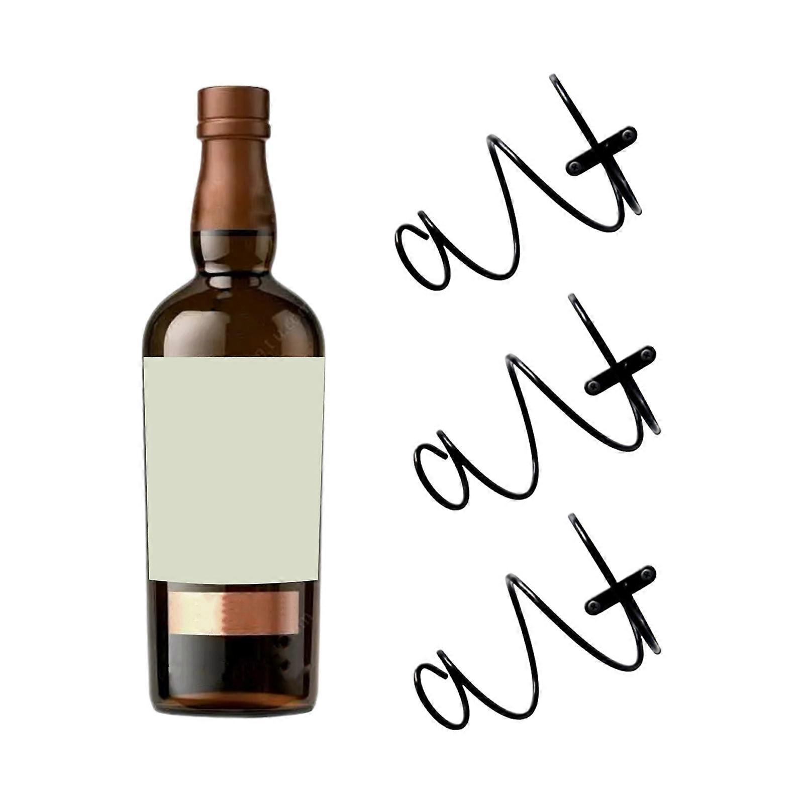 Wine Bottle Storage Rack, Space-saving Wall Mounted Wine Cork Holder with Shelf, Metal Wine Display Rack (Set of 3)