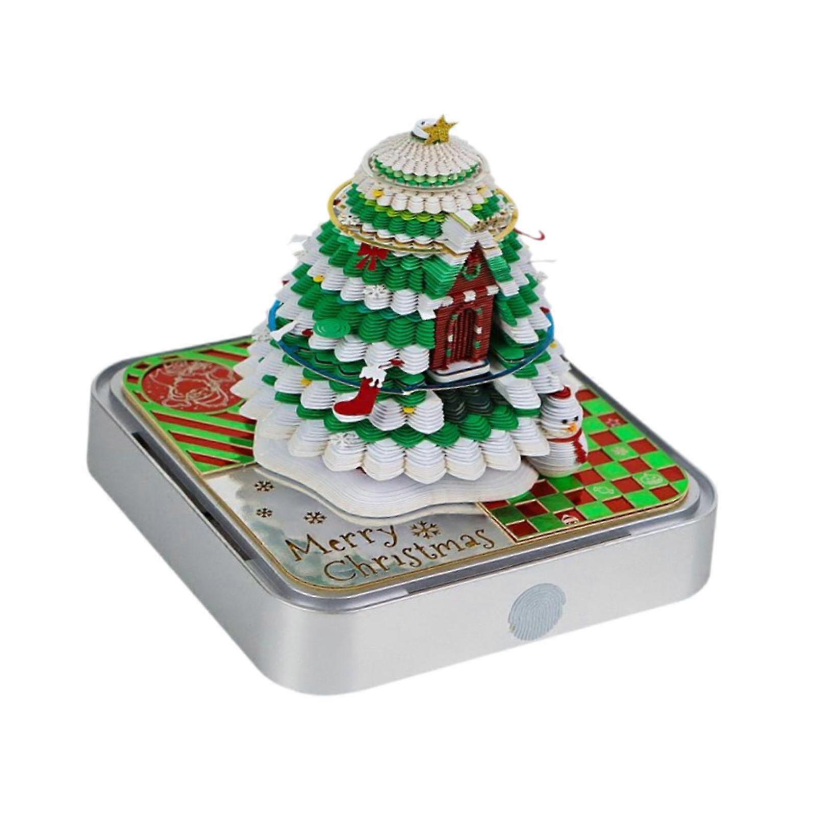 3D פנורמי papercut לוח שנה חג המולד עץ חג המולד 3D פנקס רשימות דף הבית