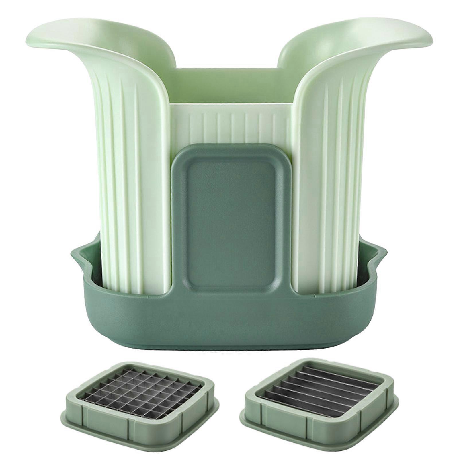Vegetable Slicer with Container Soft Food Time-saving Chopper Stainless Steel Blade Detachable Cutter for Veggie Fruit
