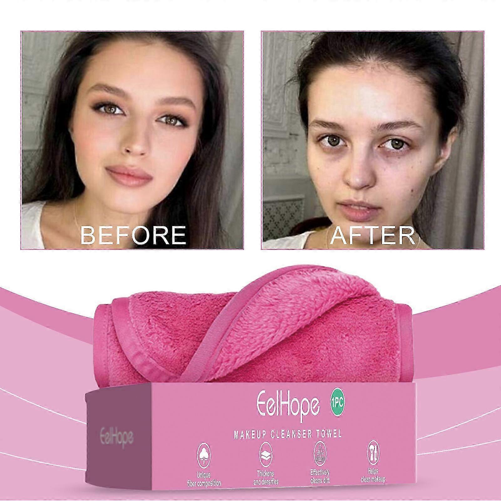 Reusable Makeup Remover Cloth, Ultra Soft Microfiber Facial Cleansing Cloth, Effortlessly Remove All Makeup Using Only Water, Including Waterproof Mak
