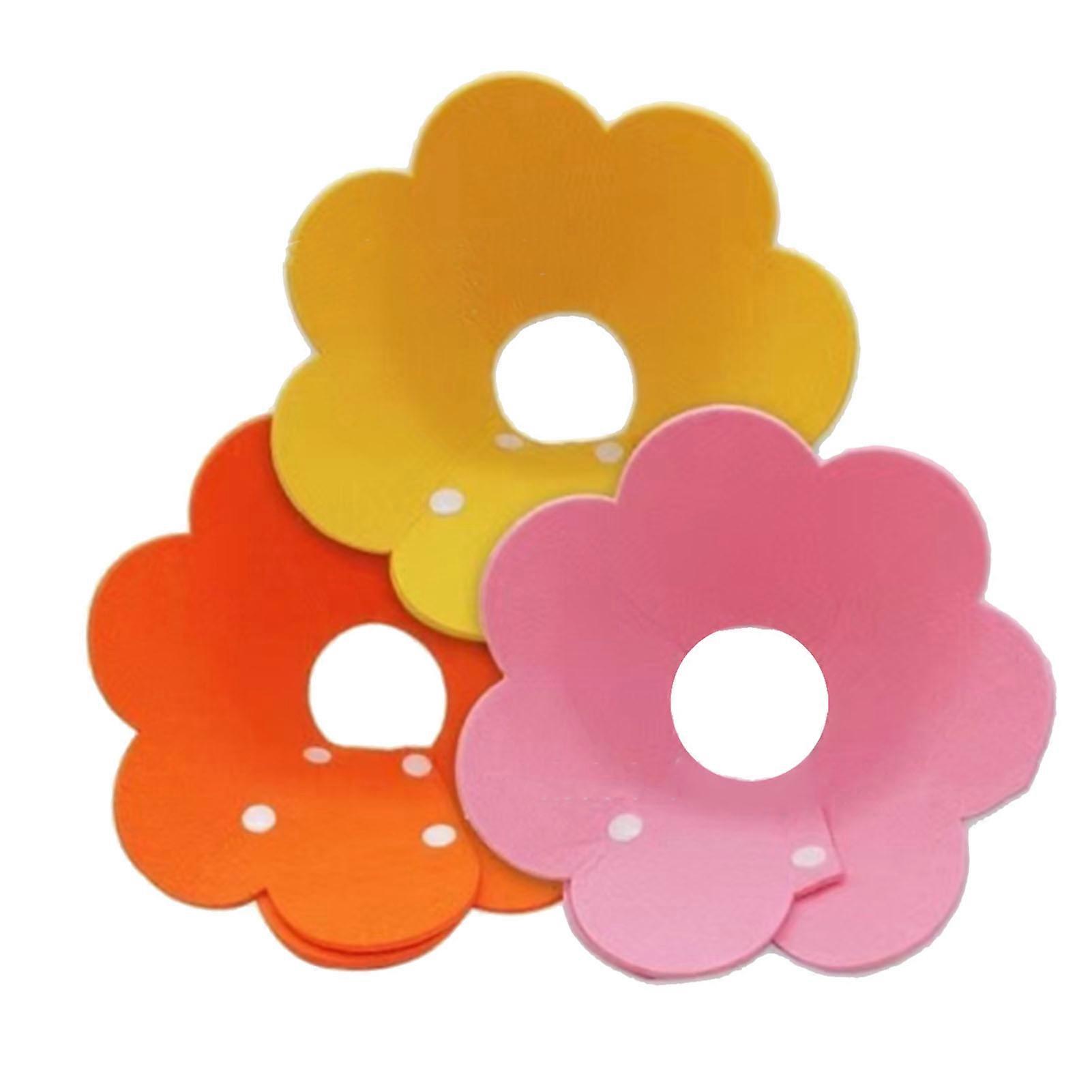 猫の回復首輪スナップボタン留めは、ひまわりの形を舐めるのを防ぎますかわいいフェルト猫エリザベス朝の首輪3個15-21cm / 5.9-8.3in