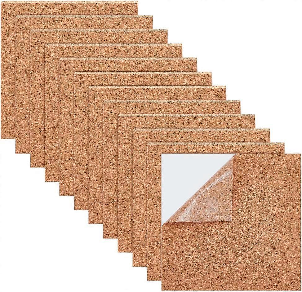 30pcs 4 x 4 Inch Square Self-Adhesive Cork Sheets Reusable Cork Backing Sheets for Wall Decoration Party and DIY Crafts Supplies 1mm Thick