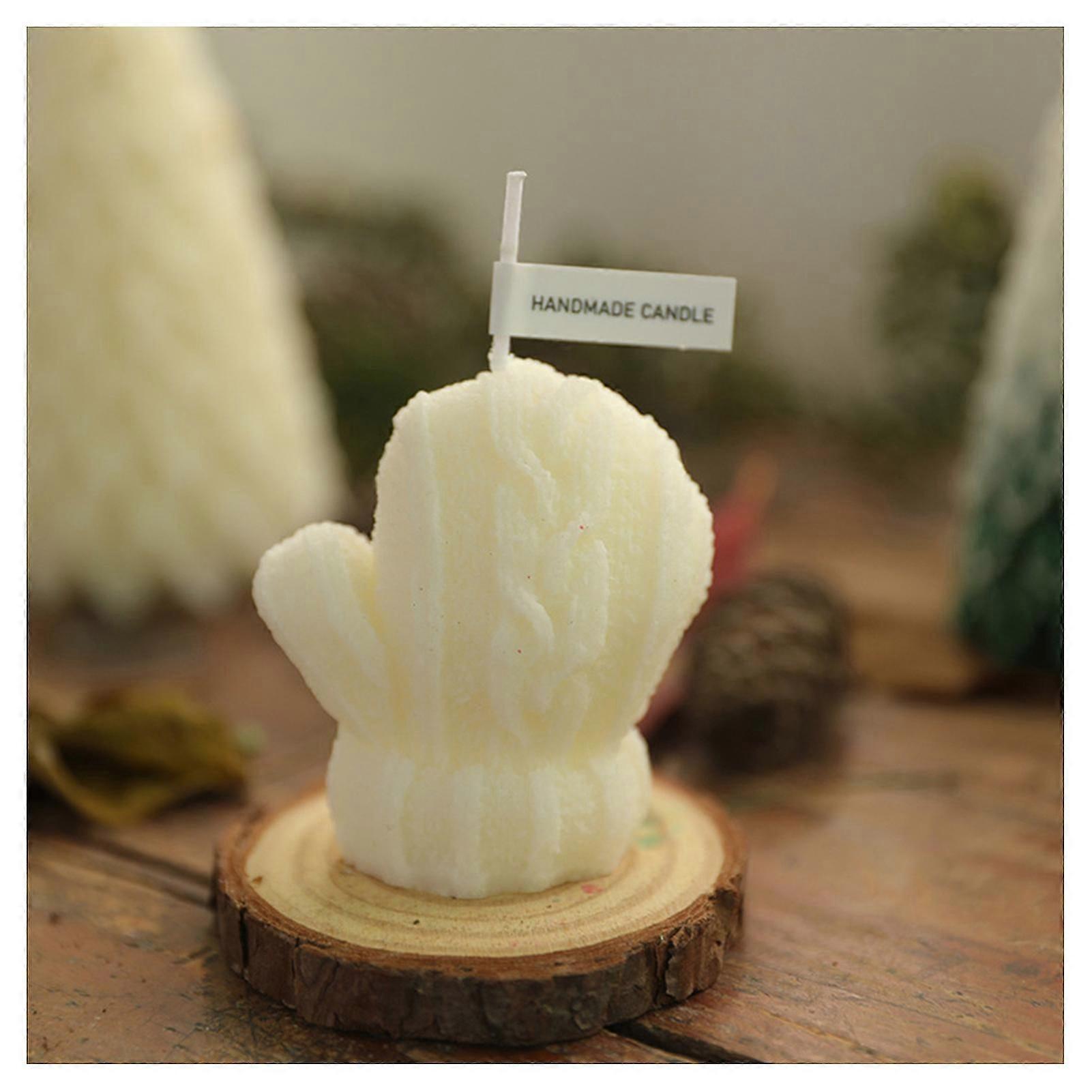 圣诞羊毛手套蜡烛摄影道具DIY创意装饰品