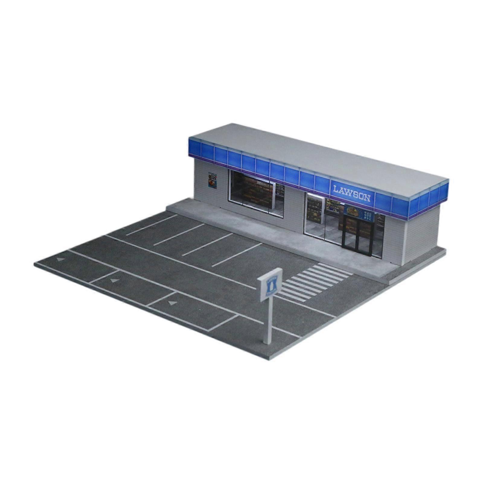 1/64 Diecast Model Car Display Case with Light for Mini Dolls Action Figures