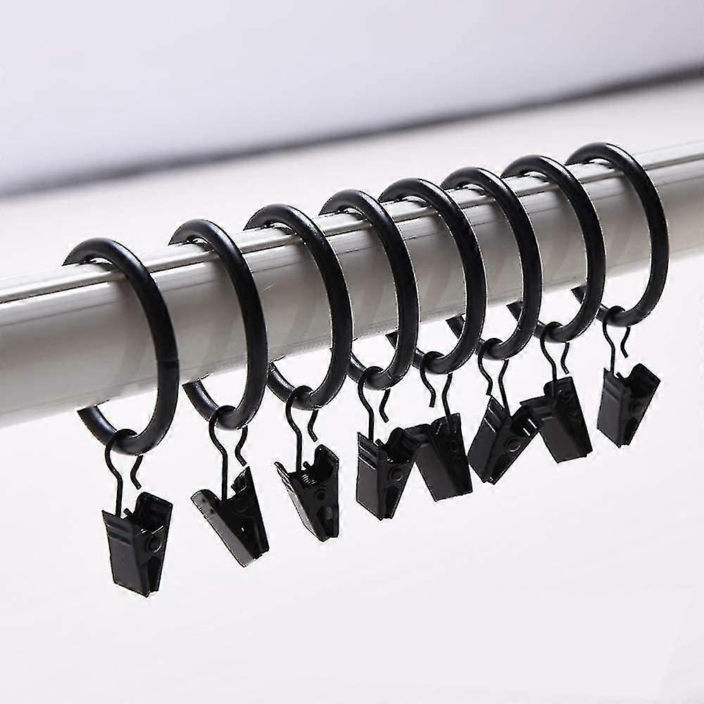 30 Curtain Clips Curtain Clips With 35mm Diameter Ring For Multiple Use - Black