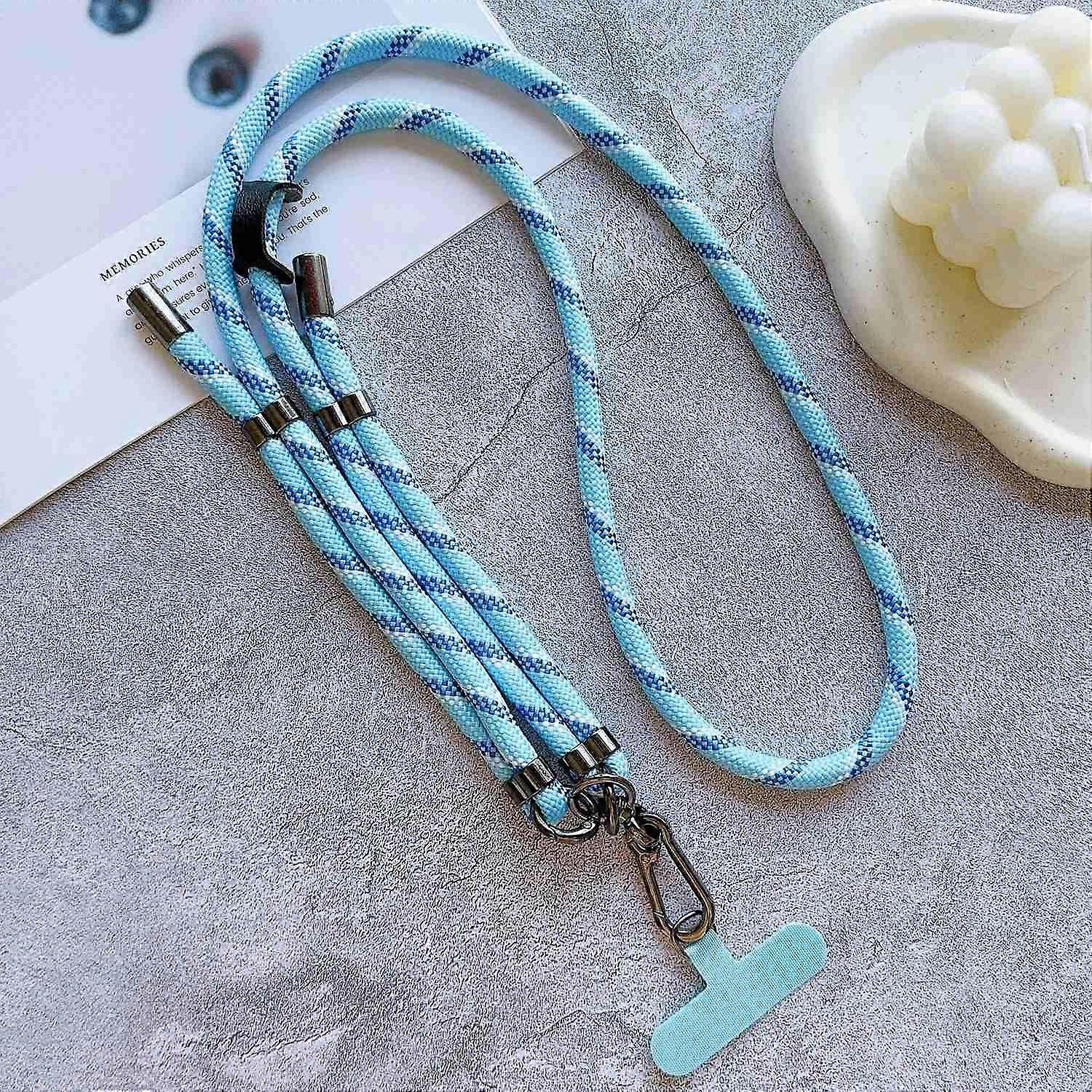 Type S 8mm Thick Adjustable Phone Lanyard Twill Pattern Neck Strap with Tether Tab,Total Length: