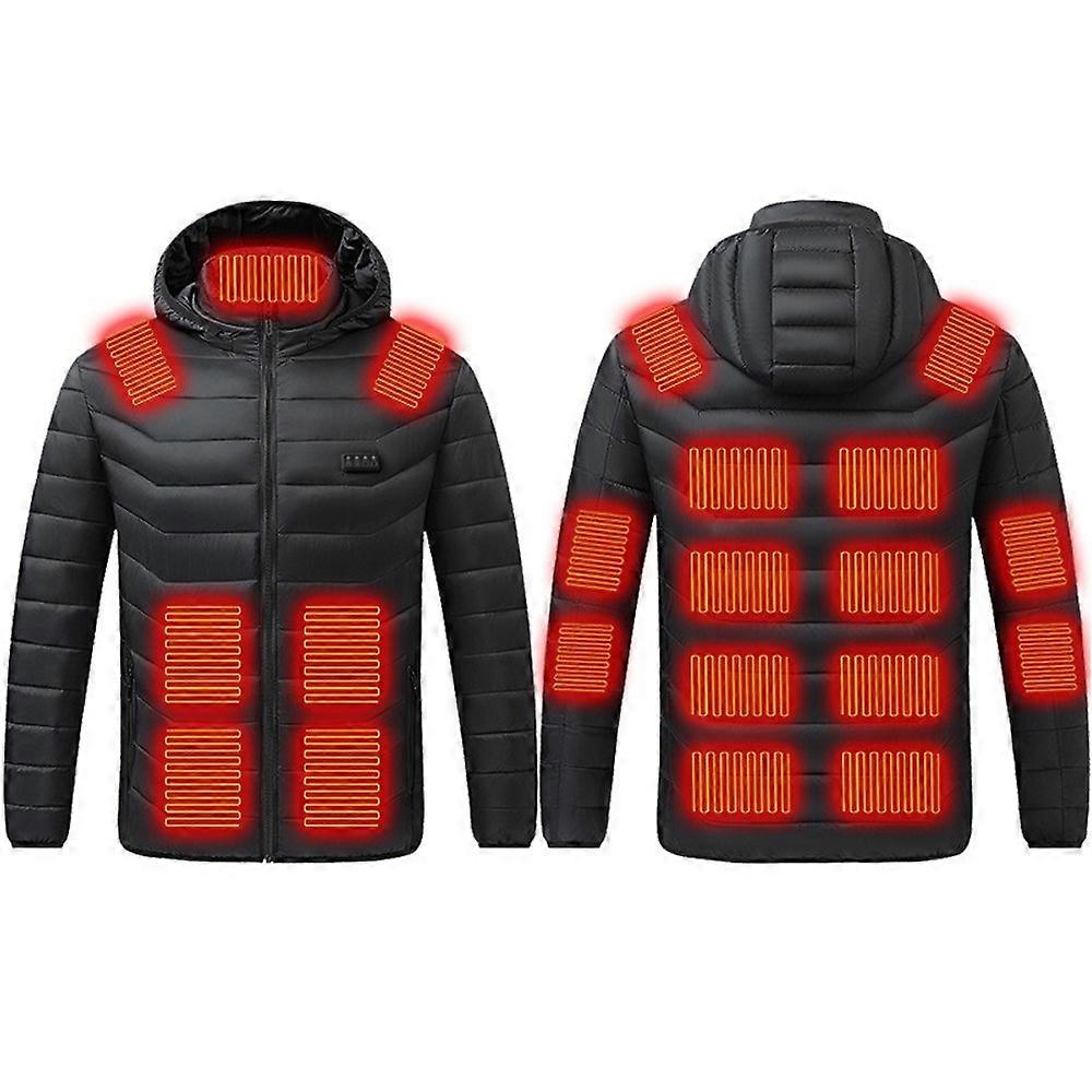 Battery-powered Heated Cotton Jacket, 21-zone Control Winter Coat