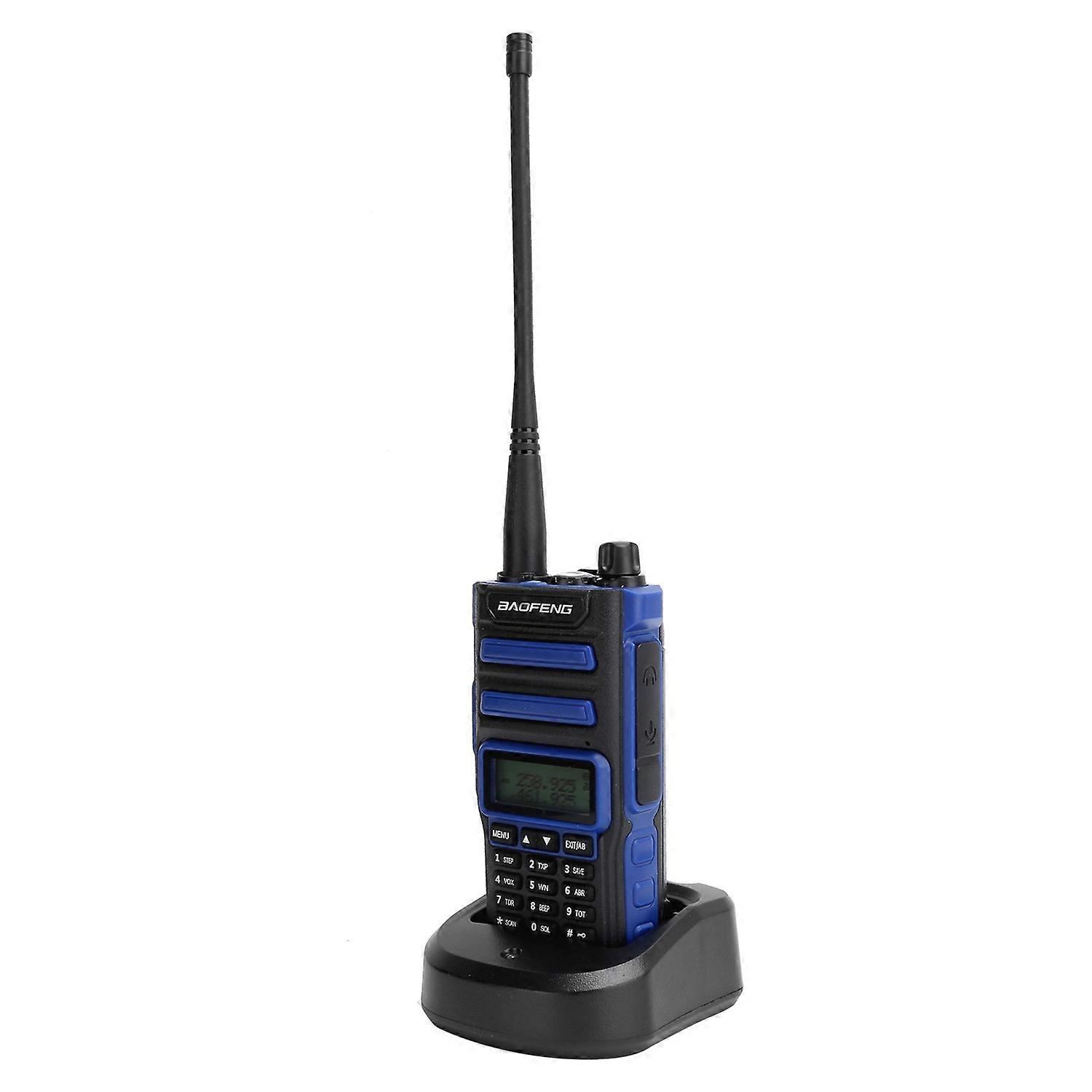 Outdoor Portable Dual Band Walkie Talkies Kit Handheld LCD Display Walky Talky 100‑240VBlue EU Plug