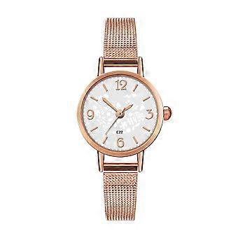 E22-W Einfache Lässige Mode Uhr Mesh Armband Quarzuhr Armbanduhr (Weiß)
