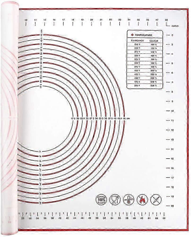 Silikon Backmatte, Gebäckmatte zum Rollen von Teig rutschfest extra groß, 20 "x