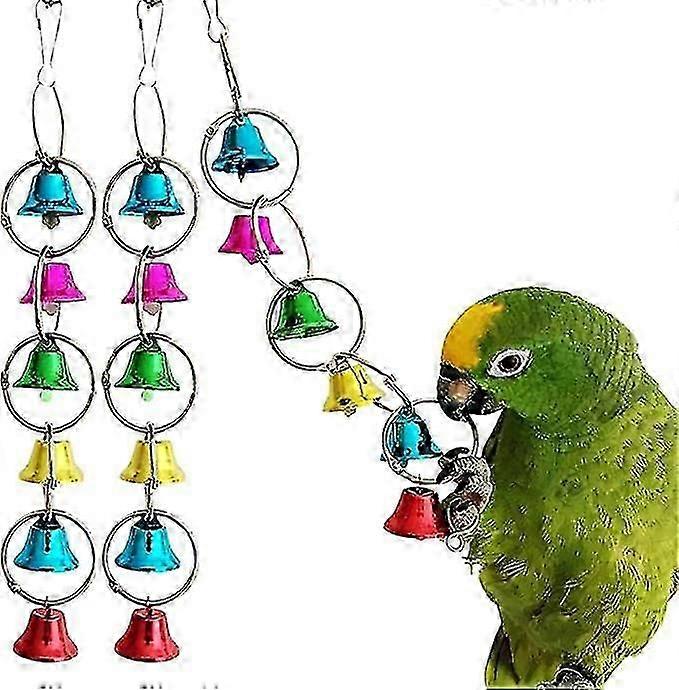 3 Pack Parrot Toy Active Bellbird Toy Colorful Chew Hanging Bird Bites