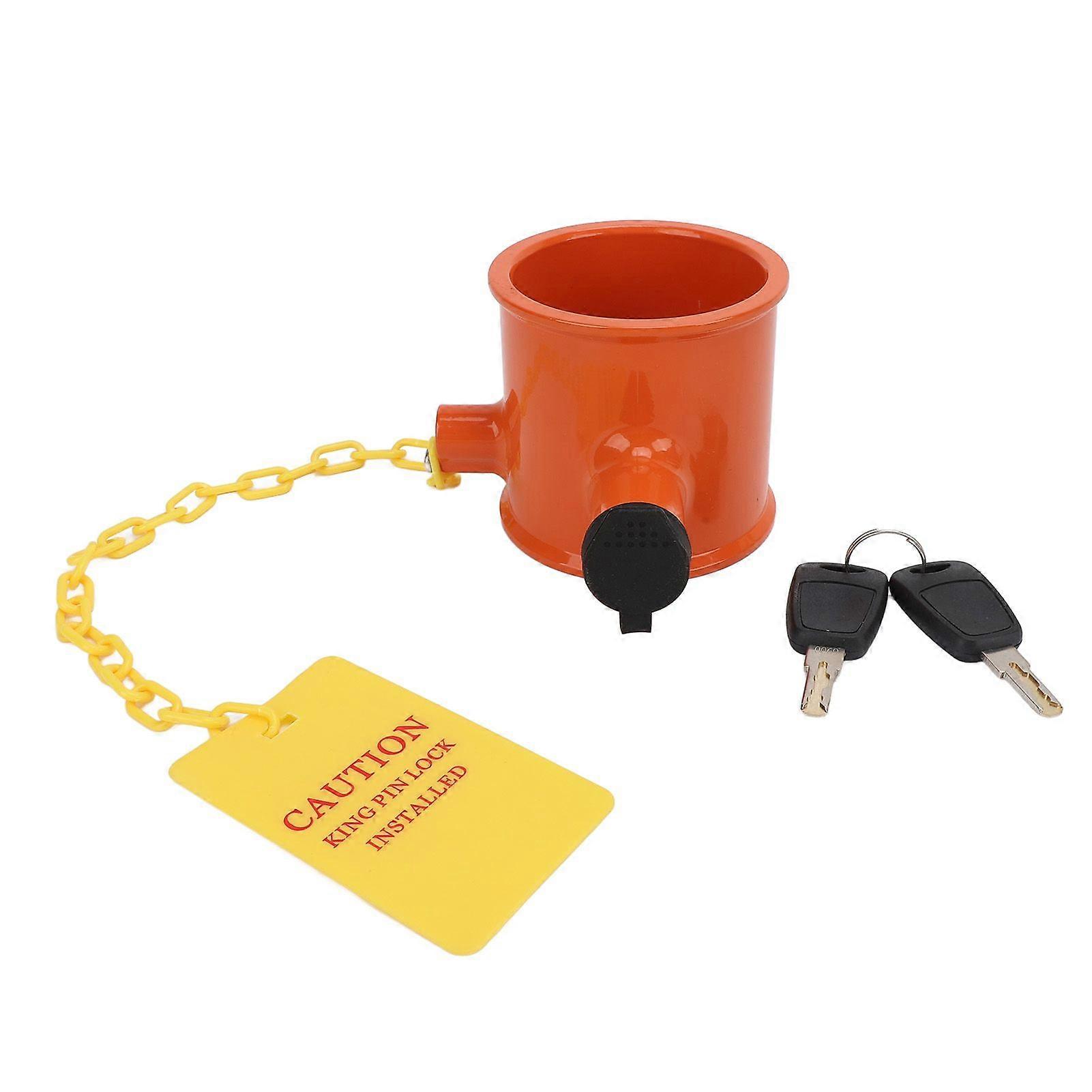 5th Wheel Lock Metal Versatile Warning Tag Enhanced Safety Anti Theft Trailer Wheel Pin Hitch Lock with 2 Keys for RV Truck MK5827