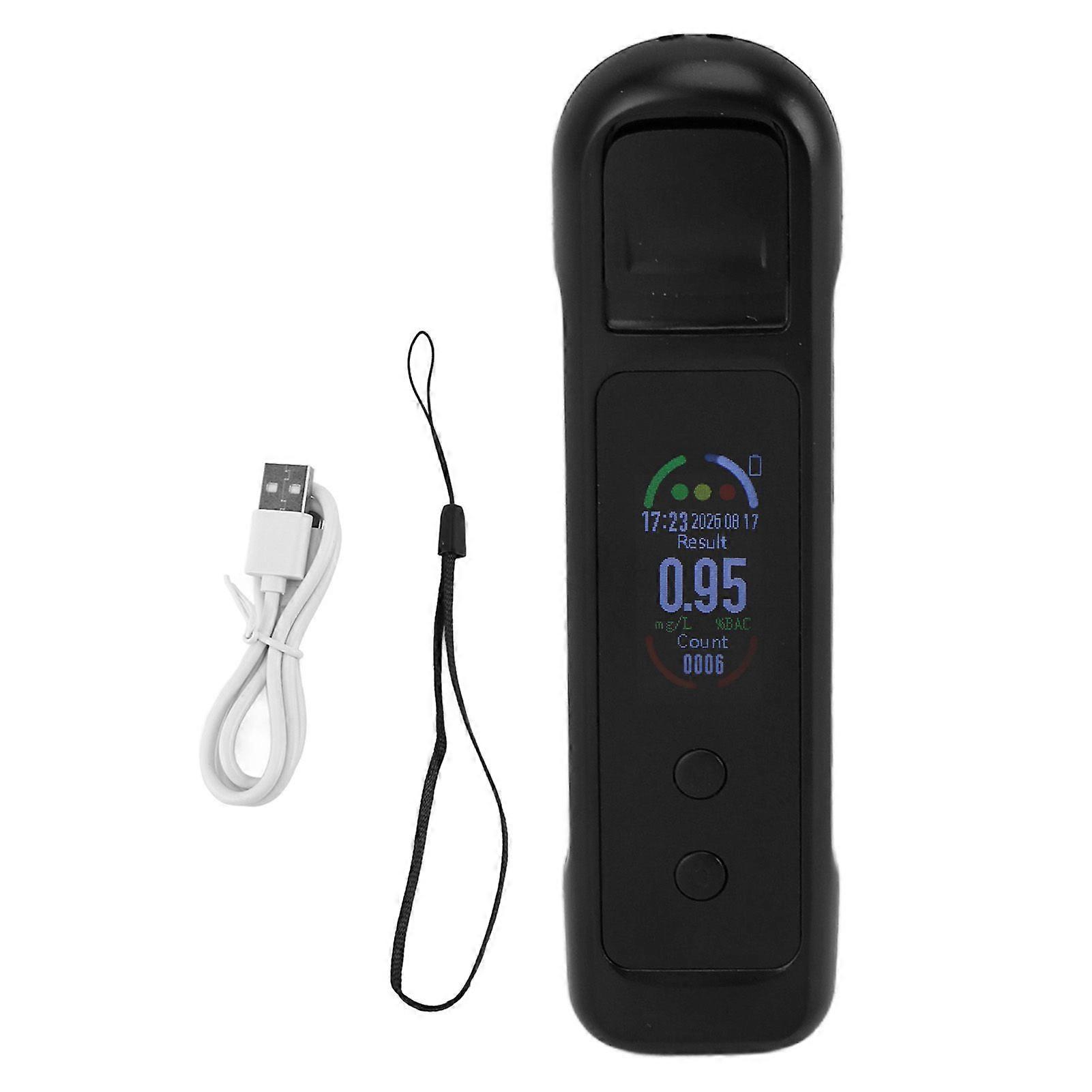 Breath Alcohol Tester Digital Portable Rechargeable with Color Screen Data Memory