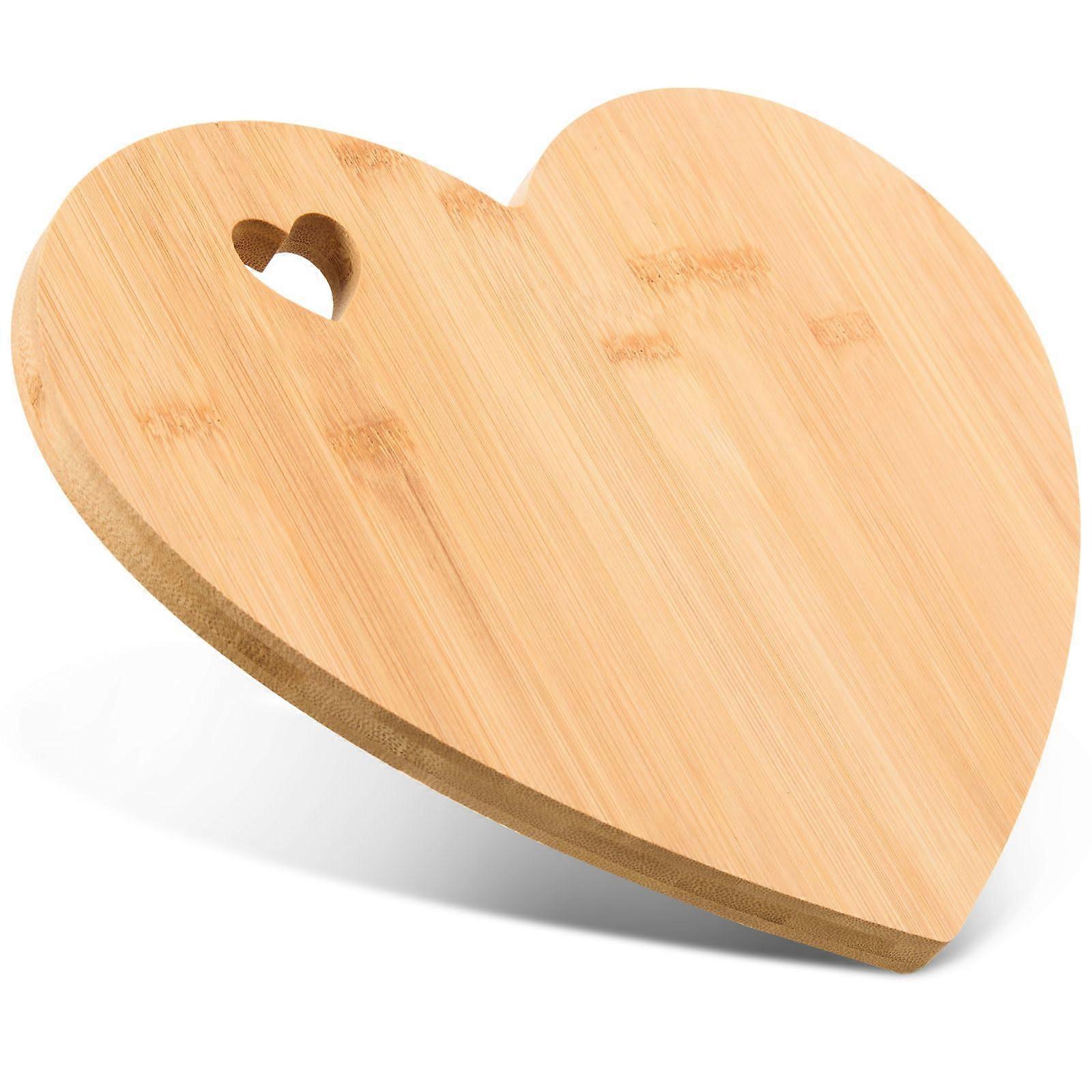 Heart Shaped Bamboo Cutting Board 12.01x9.45x0.59 for Valentine's Day Charcuterie and Cheese Serving Tray