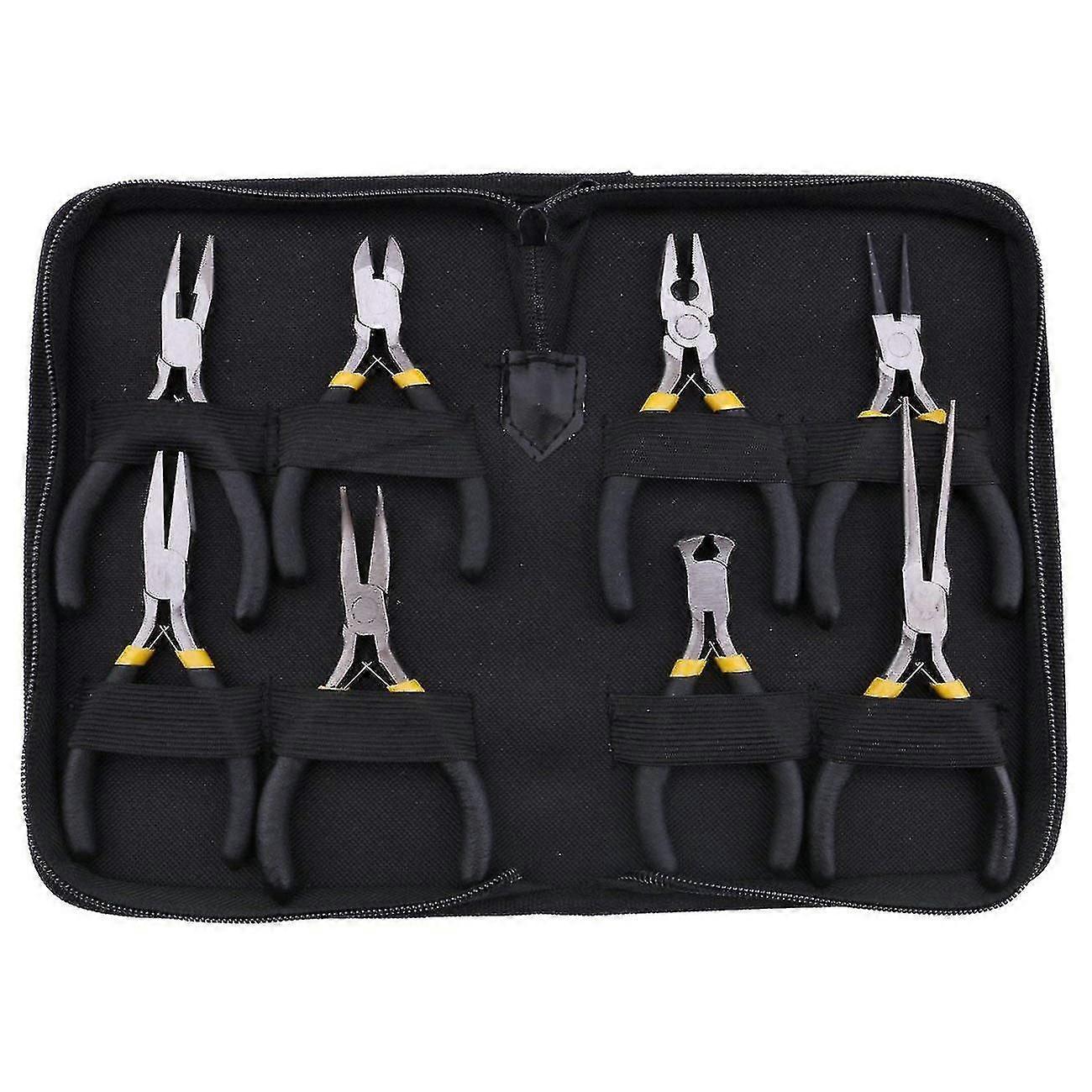 8pcs Mini Pliers Set, Long Nose With Teeth, Flat , Round Needle Diagonal Nose Wire End Cutting Cutt