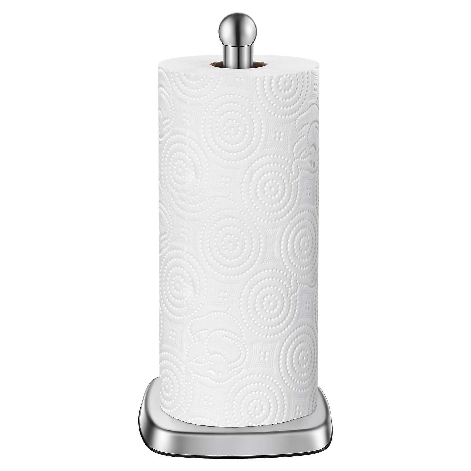 Weighted Countertop Paper Towel Holder with Non-Slip Stainless Steel Base for Kitchen Organization and Stability