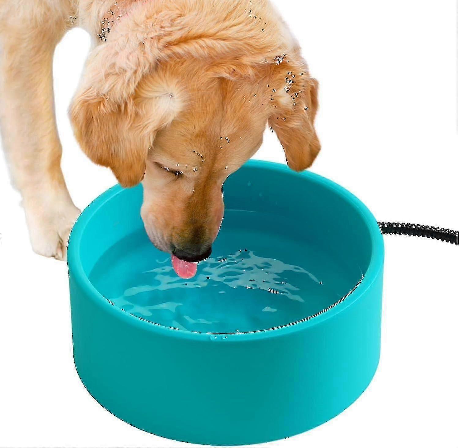 Dış Mekan İçin 3,2 L Büyük Isıtmalı Su Kabı, 6,6 ft Uzunluğunda 30 W Termostatik Kontrollü Isıtmalı Evcil Hayvan Kabı