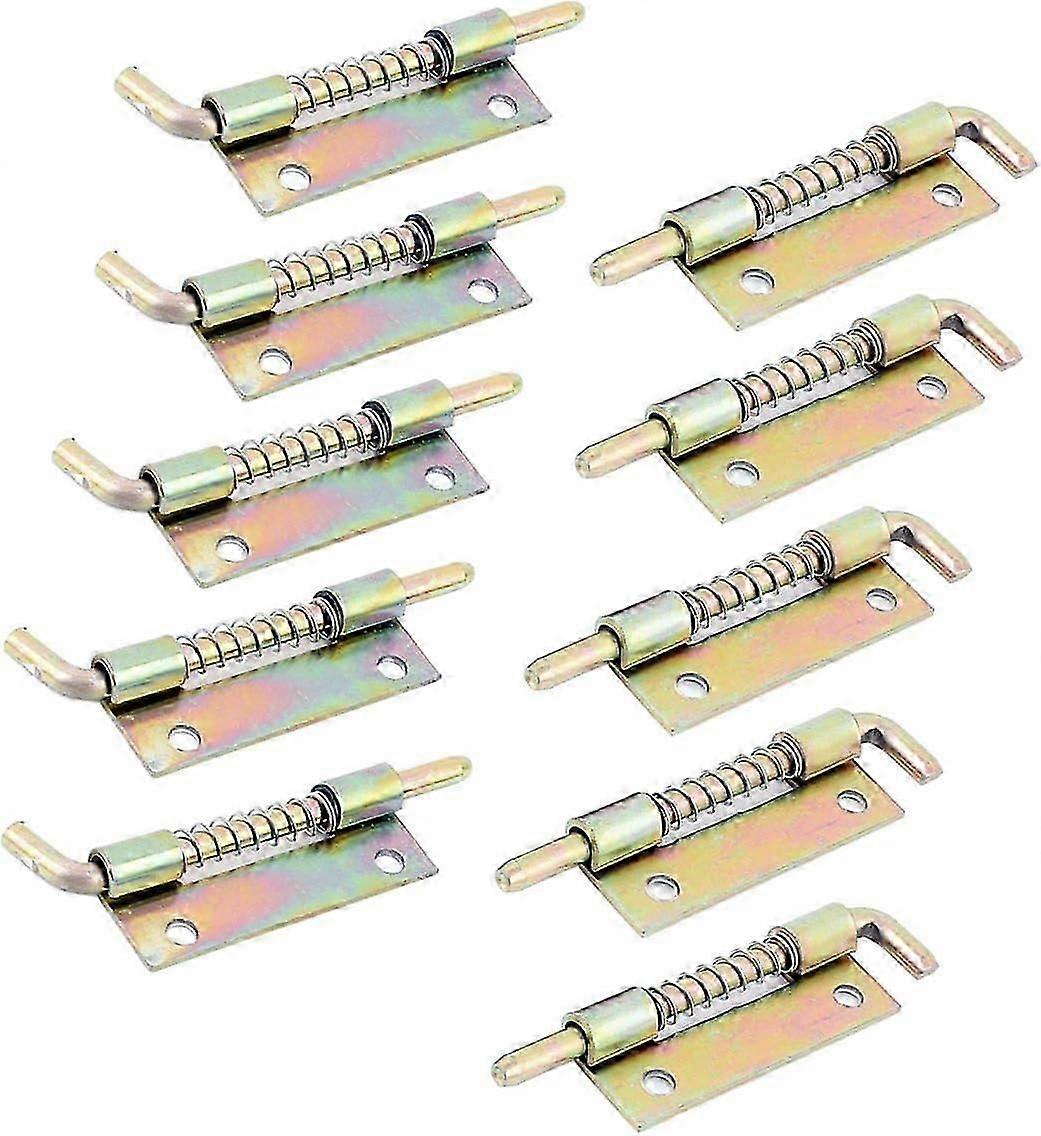 unique 10Pcs 2 inch Spring Loaded Hand Fixed Security Barrel Bolt Latch  4#,10Pcs