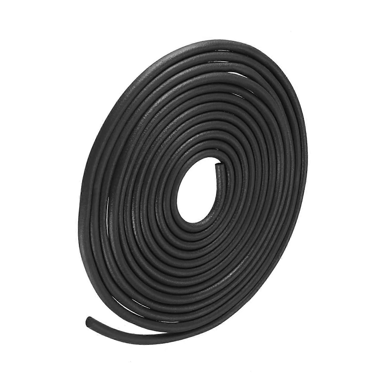 Metallixity Nitrile Solid Air Seal Strip 3mm Diameter x 6m Length for Home Repair and Door Insulation, Black