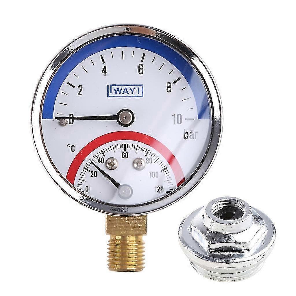Gecombineerde druk- en temperatuurmeter voor gas- en waterbereik 0-10 bar 0-120-Yvan