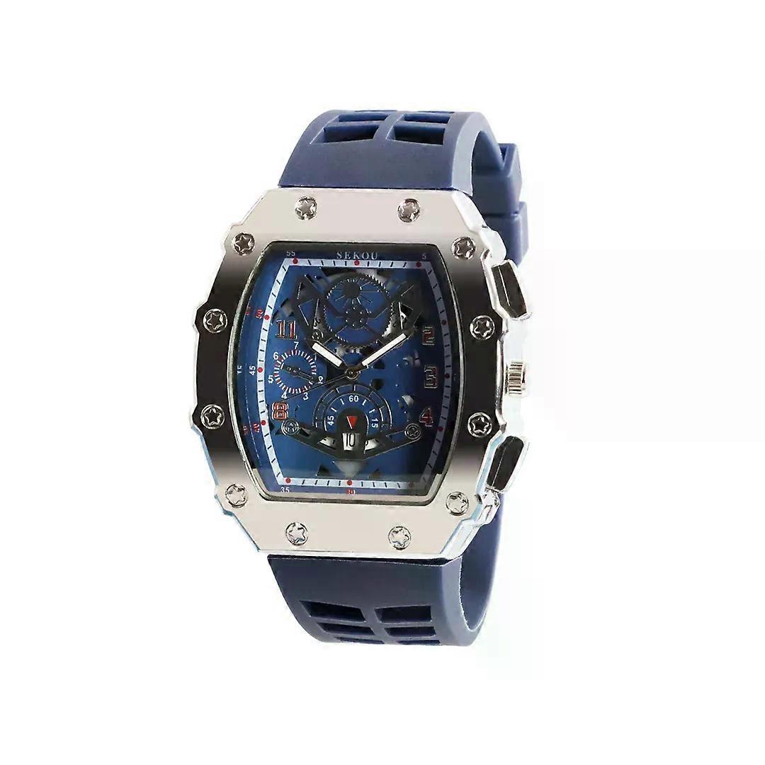 אופנה שעון בצורת חבית גברים ספורט לוח שנה חלול קוורץ זוהר מתנה זכר שעון עסקים Relogio Masculino