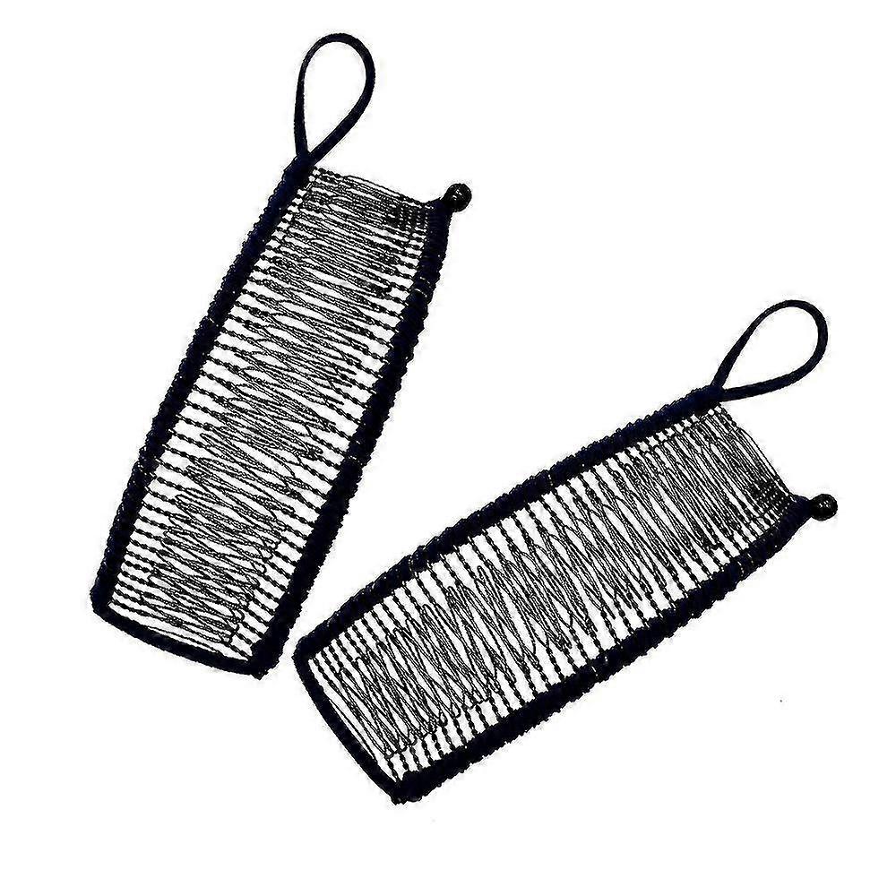 2pcs-30 dents Épingle à cheveux noir-banane f26