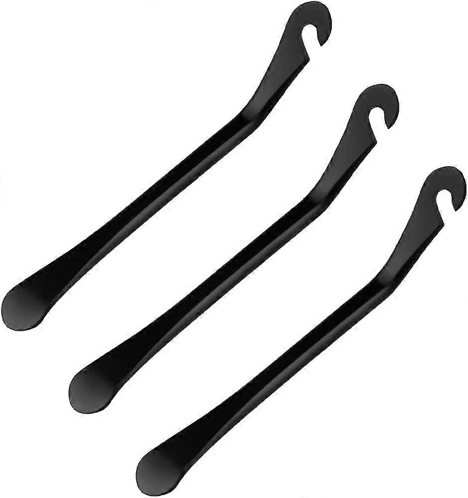Set of 3 Bicycle Tire Levers, Ergonomic for Road Bikes and Mountain Bikes (115 x 5mm) (Black)