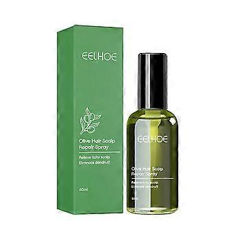 2025 dernier modèle Olive cheveux cuir chevelu spray réparateur, soulager les rougeurs du cuir chevelu et