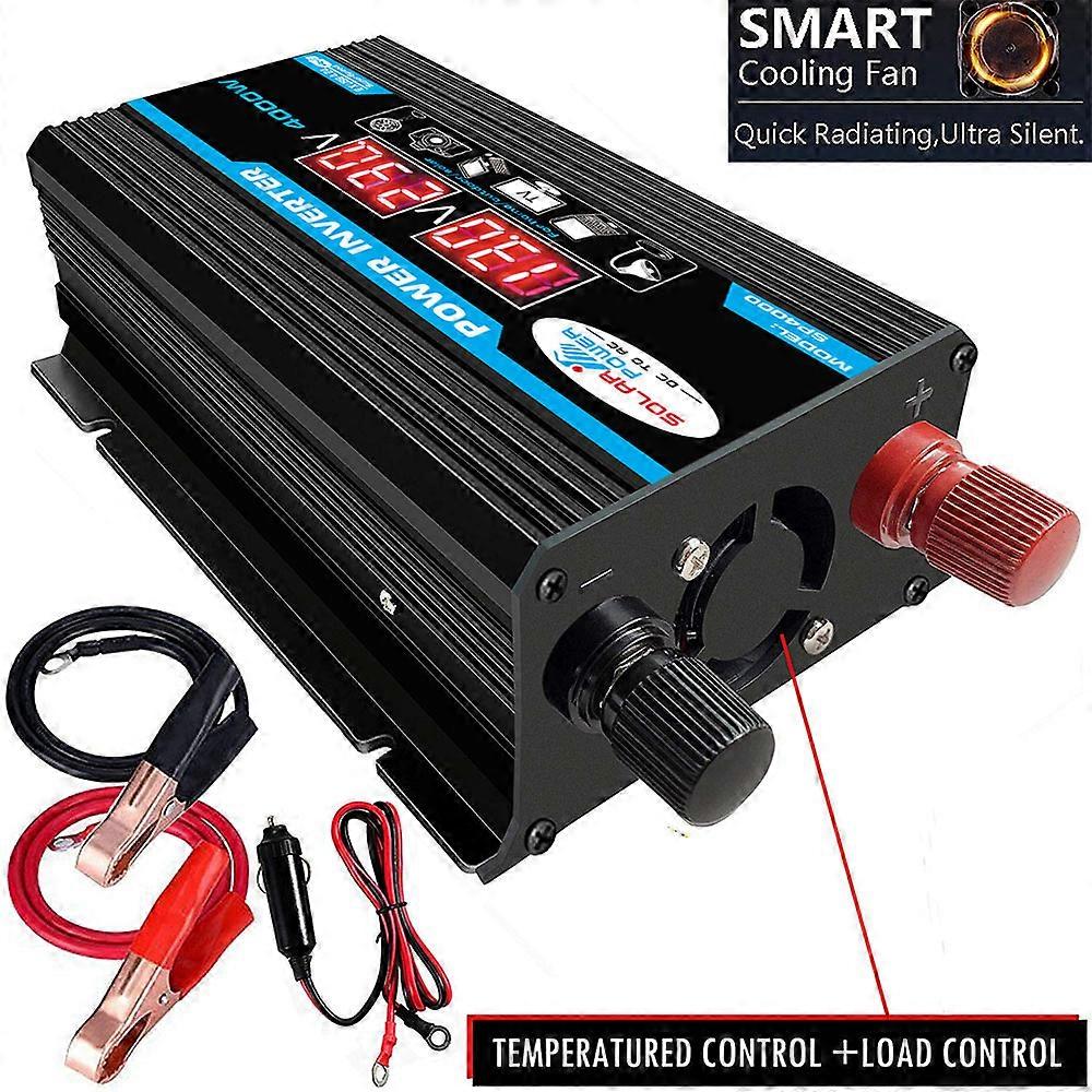 4000W Intelligent Digital Car Inverter 2 USB Output Ports Modified Sinewave Converter with LED Display