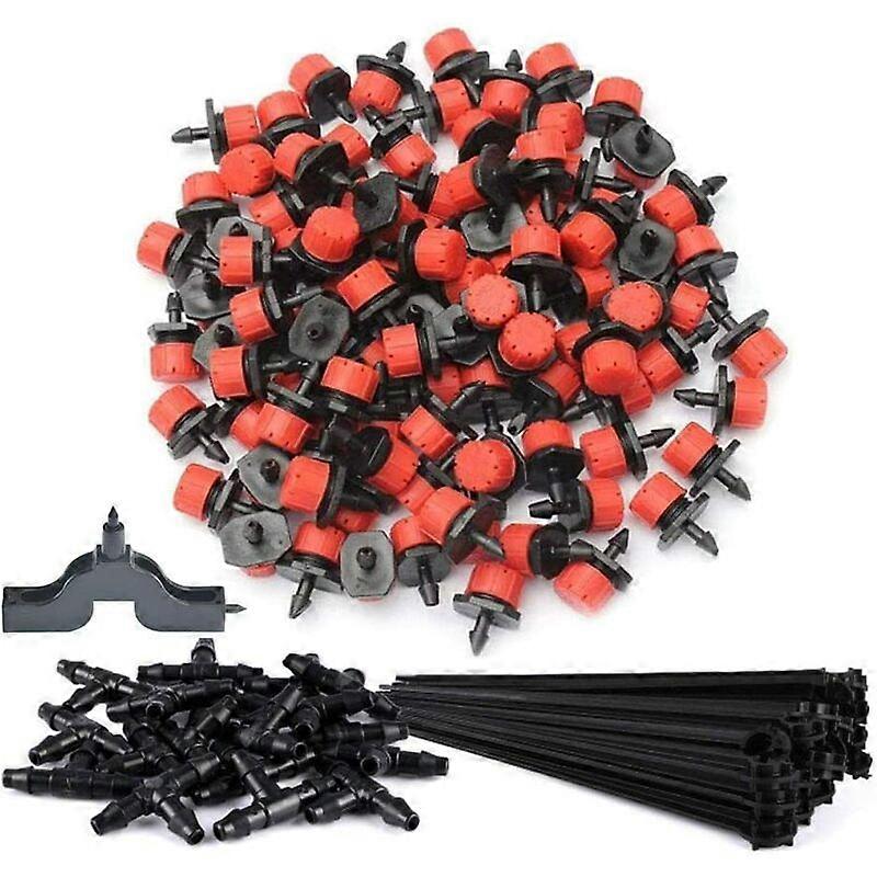 50pcs 360 degree adjustable irrigation dripper sprinkler heads, 1/4 inch dripper for watering system