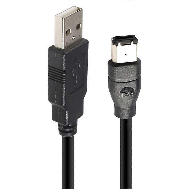 1. KESÄKUUTA.8m Firewire IEEE 1394 6-nastainen uros-USB 2.0 urossovittimen muunninkaapeli