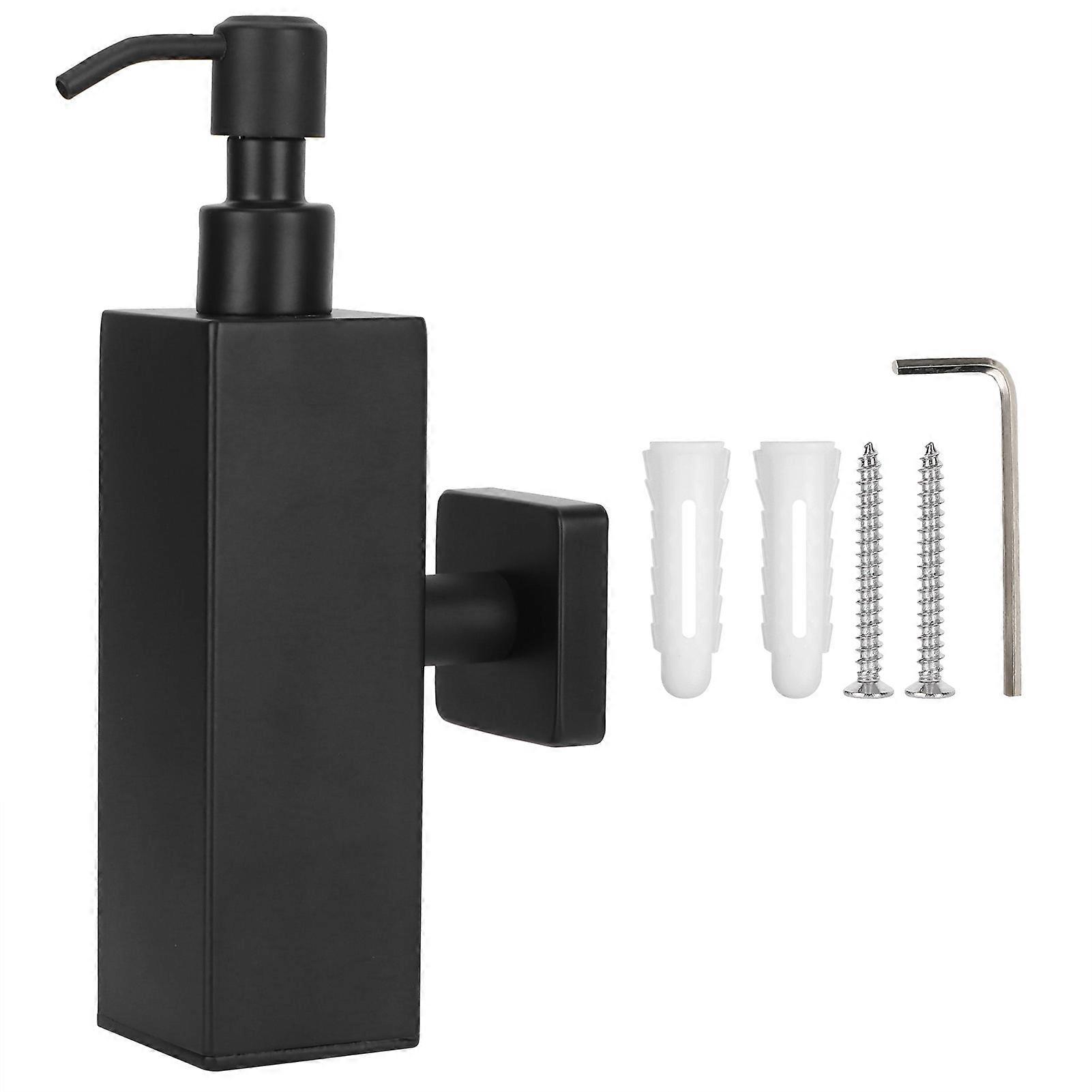 200ml Square Soap Dispenser Black 304 Stainless Steel Bathroom Shampoo Container for Home Use