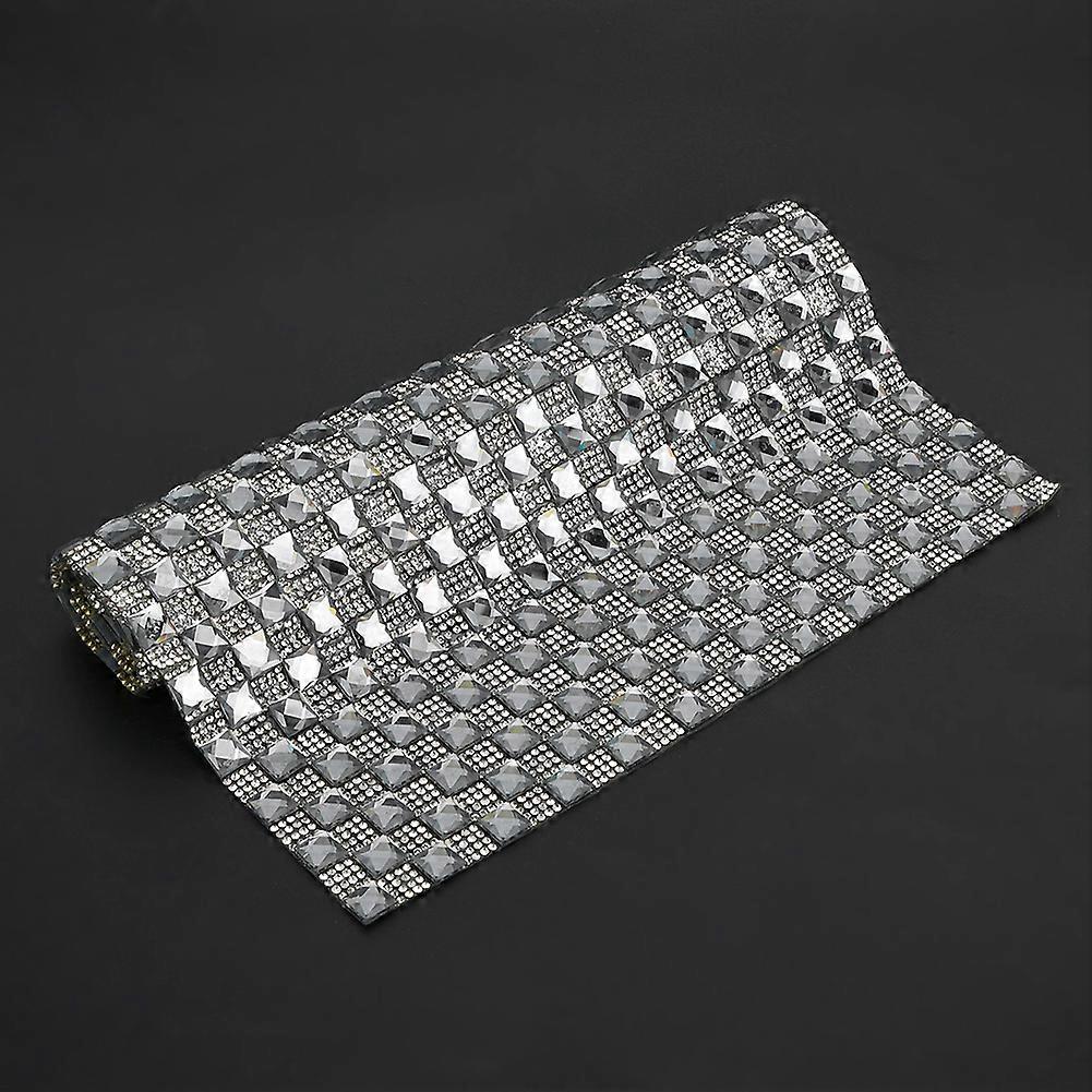 24x40cm Hotfix Rhinestone Mesh Trim Sheet DIY Accessory Gray