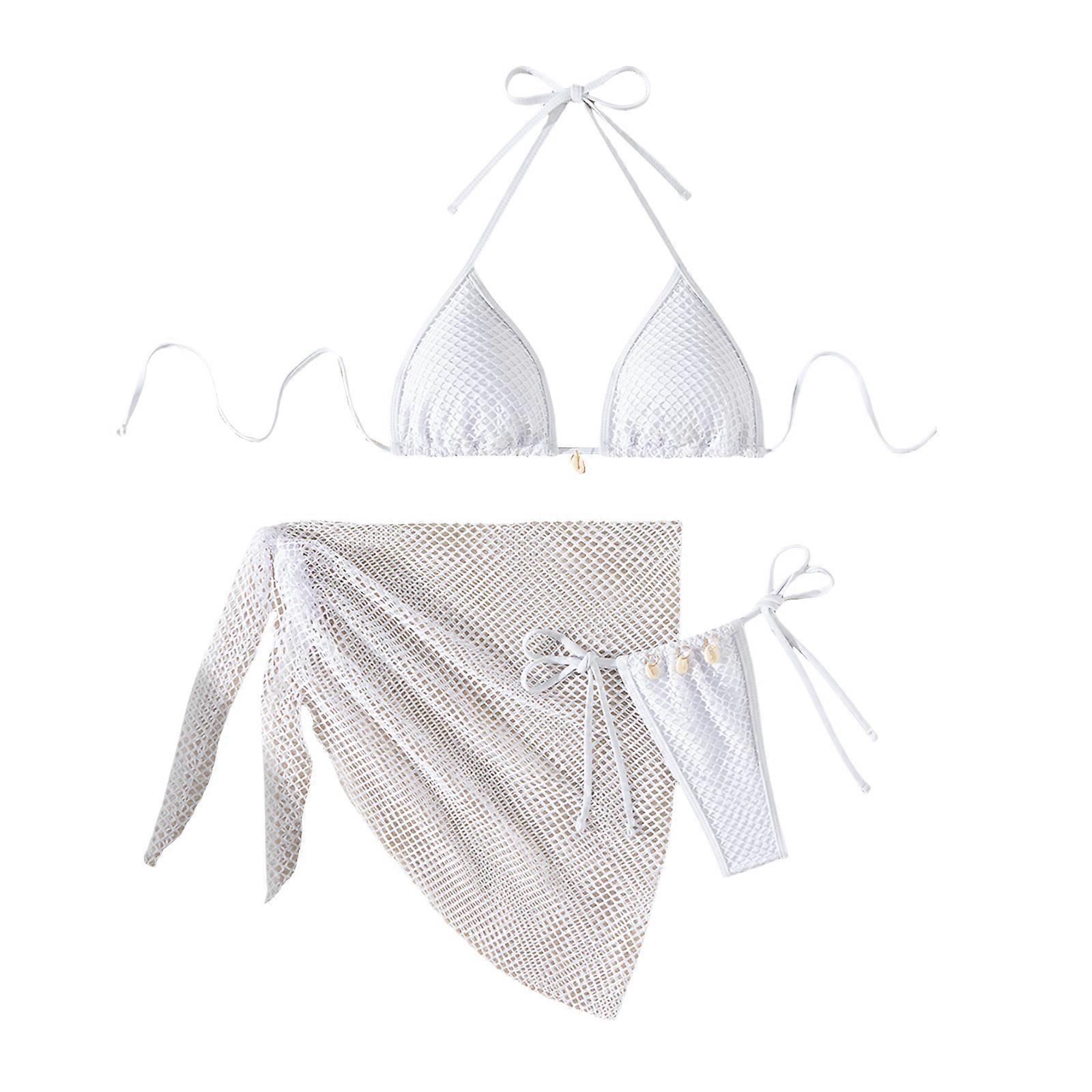 Femmes Split Maillot De Bain Avec Maillot De Bain Wrap Dos Nu Maillot De Bain Avec Parong Couvrir Maillot De Bain Dos Nu Blanc XL