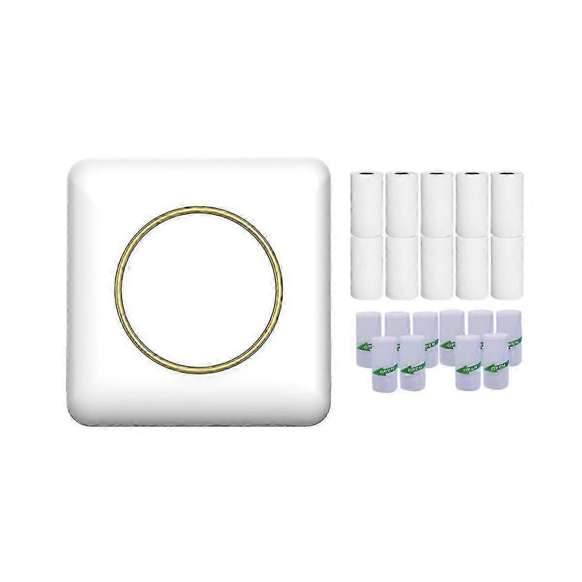 Mini Thermal Label Printer Memo Handbook Photo Printer Portable Label Printer with Thermal Paper+Se