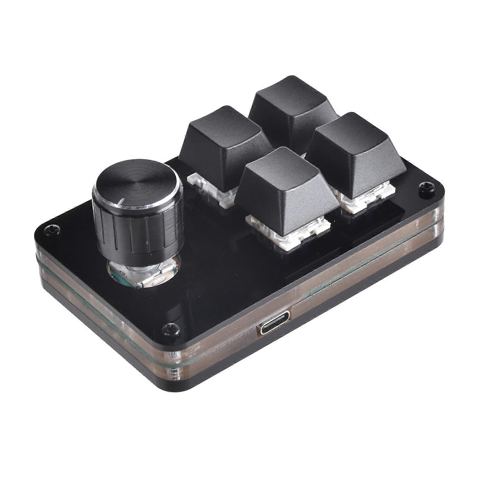 Mini Mechanical Keyboard Computer Universal 2/3/4/5 Key Programmable Key Gaming Keypad with Knob Function Macro Pad