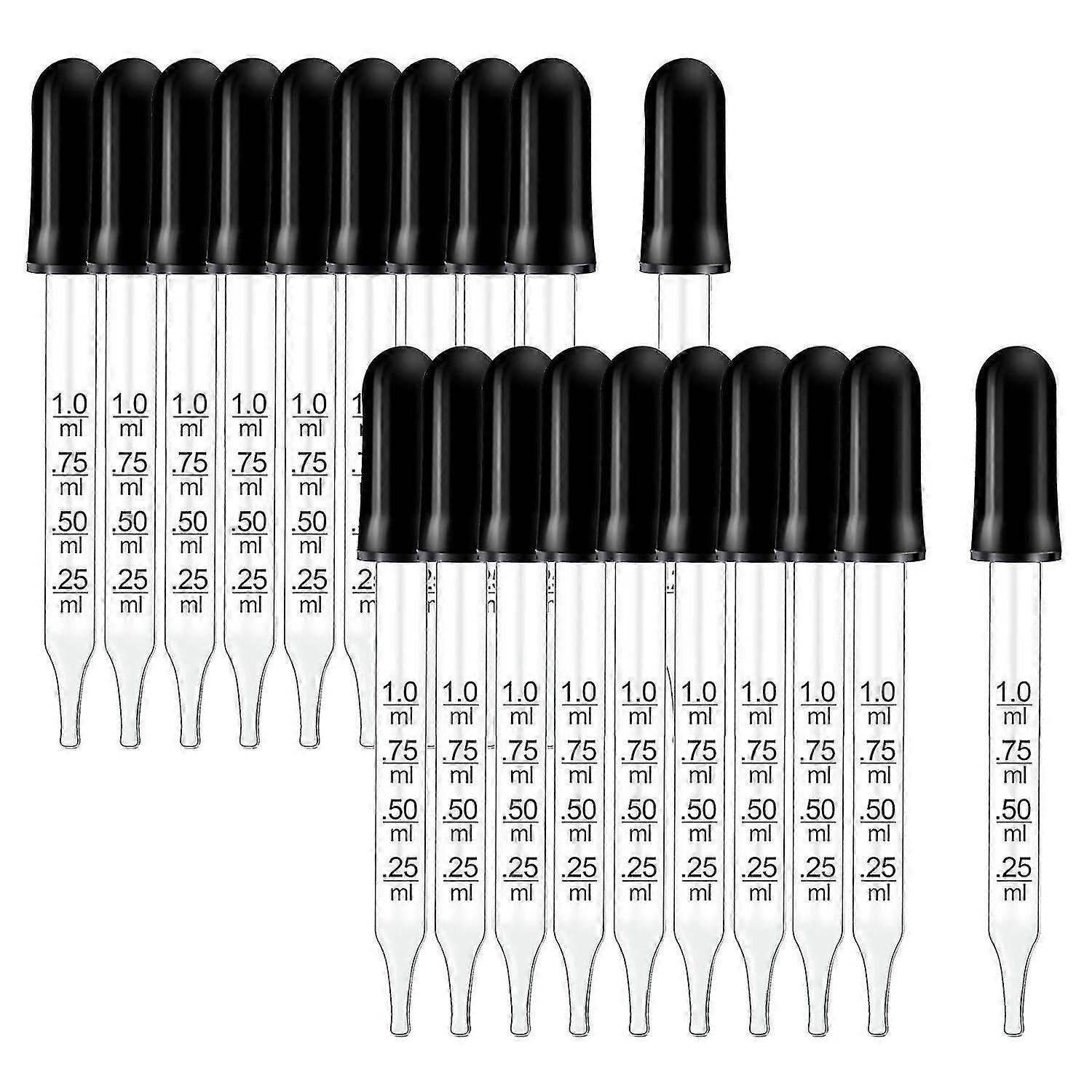 Compte-gouttes en verre Médicament 1ml, Pipette Pipette Pipette Pipette Pipette Pipette Pipette Goutte Industrielle Goutte Art Liquide 20 Pack