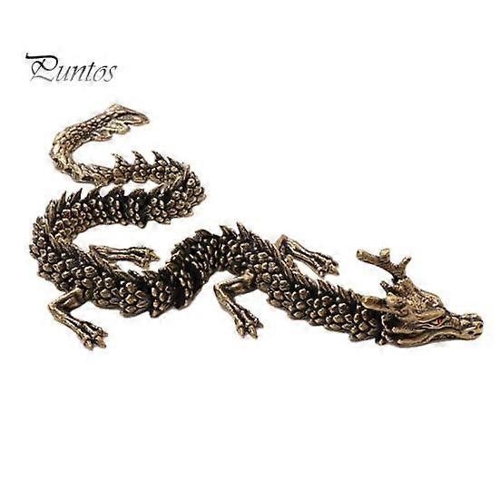 3D Dragon Figure Articulated Joints Copper Dragon Ornament Vivid Appearance Dragon Statue Desk Toy Home Office Decor